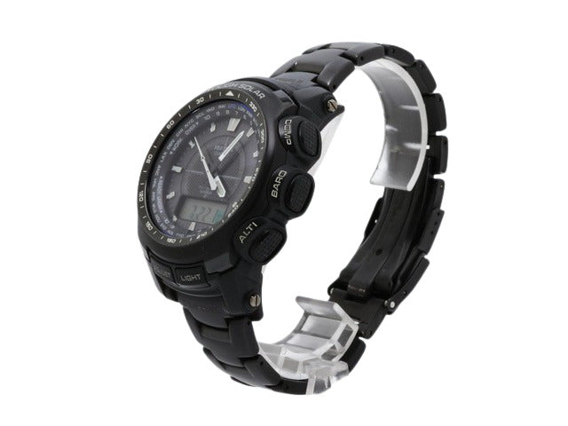 CASIO カシオ 腕時計 プロトレック PRW-5100YT ブラック文字盤 ブラック ブラックチタン メンズ 美品