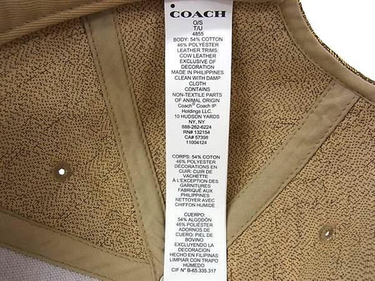 COACH コーチ ベースボールキャップ シグネチャー 4855 ブラウン コットン×ポリエステル ユニセックス 超美品