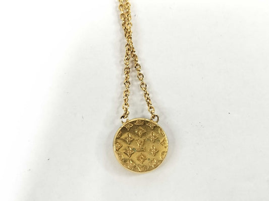 LOUIS VUITTON ルイヴィトン ネックレス コリエ・L TO V M69643 ゴールド シルバー メタル ユニセックス 美品