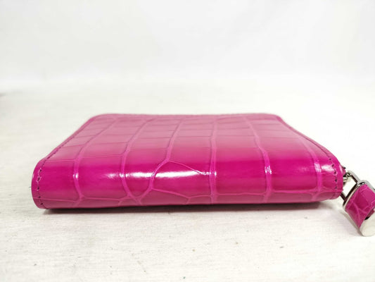 LOUIS VUITTON ルイヴィトン コインケース ジッピーコイン パース N96512 ローズフューシャ クロコダイル ブリリアント レディース シルバー金具 超美品