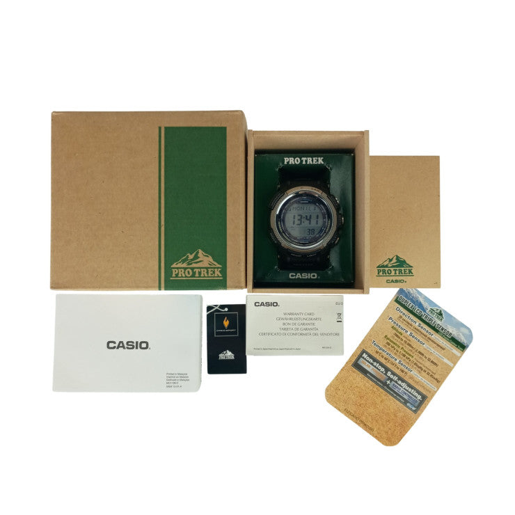 CASIO カシオ 時計 プロトレック トリプルセンサー PRW20001ER ブラック ラバー メンズ デジタル 美品