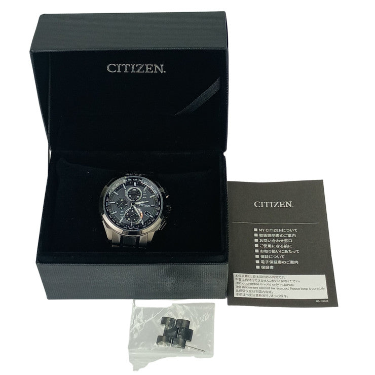 CITIZEN シチズン 時計 アテッサエコドライブ ブラックチタンシリーズ H804T019731/AT804456E ブラック TI メンズ 美品