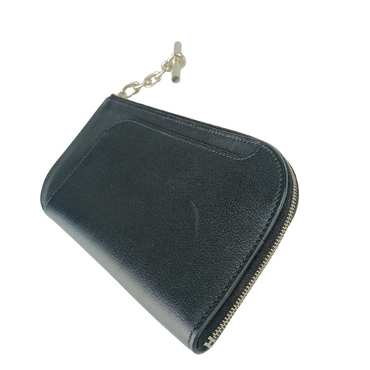 HERMES エルメス スマホカバー STRAP GM 082371CK BLACK ブラック アレグレット ユニセックス L字ファスナー シルバー金具 美品