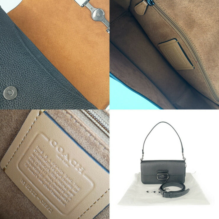 超美品 COACH コーチ 2WAYバッグ モーガン ショルダー バッグ CE562 ブラック リファインド ぺブル レザー レディース