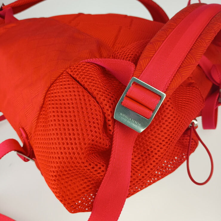 BOTTEGA VENETA ボッテガ ヴェネタ バックパック Trekking トレッキング 652147 tomato レッド系 シルバー金具 ナイロン ユニセックス リュックサック