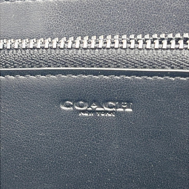 COACH コーチ クラッチバッグ シグネチャー トラベル オーガナイザー F67637 ブラック レザー メンズ 美品