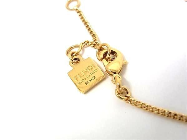 FENDI フェンディ ネックレス ズッカ ゴールド系 メタル ユニセックス 美品
