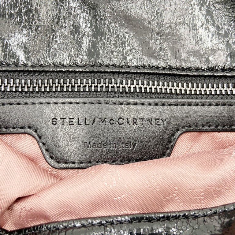 STELLA McCARTNEY ステラマッカートニー トートバッグ ファラベラ ミニ 495151 FW14 ブラック フェイクレザー×ポリエステル レディース 2WAY シルバー金具 美品