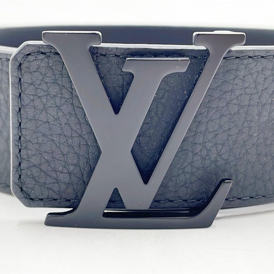 LOUIS VUITTON ルイヴィトン ベルト ベルト・LVイニシャル M0424 ブラック モノグラム トリヨン レザー メンズ 美品