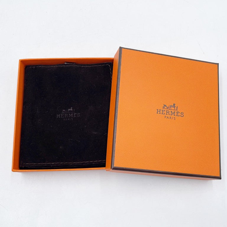 HERMES エルメス ピアス Hモチーフ パープル系 ブラウン系 バッファローホーン ラッカーウッド レディース