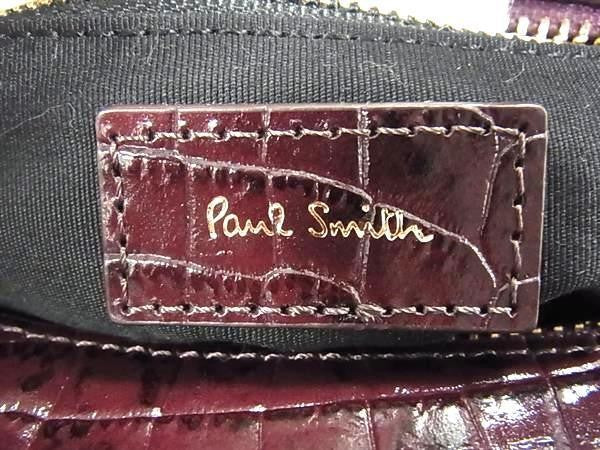 Paul Smith ポールスミス ハンドバッグ 2WAYバッグ PWR412 ワイン系 クロコ型押しレザー レディース ショルダーバッグ ゴールド金具 新品未使用展示品