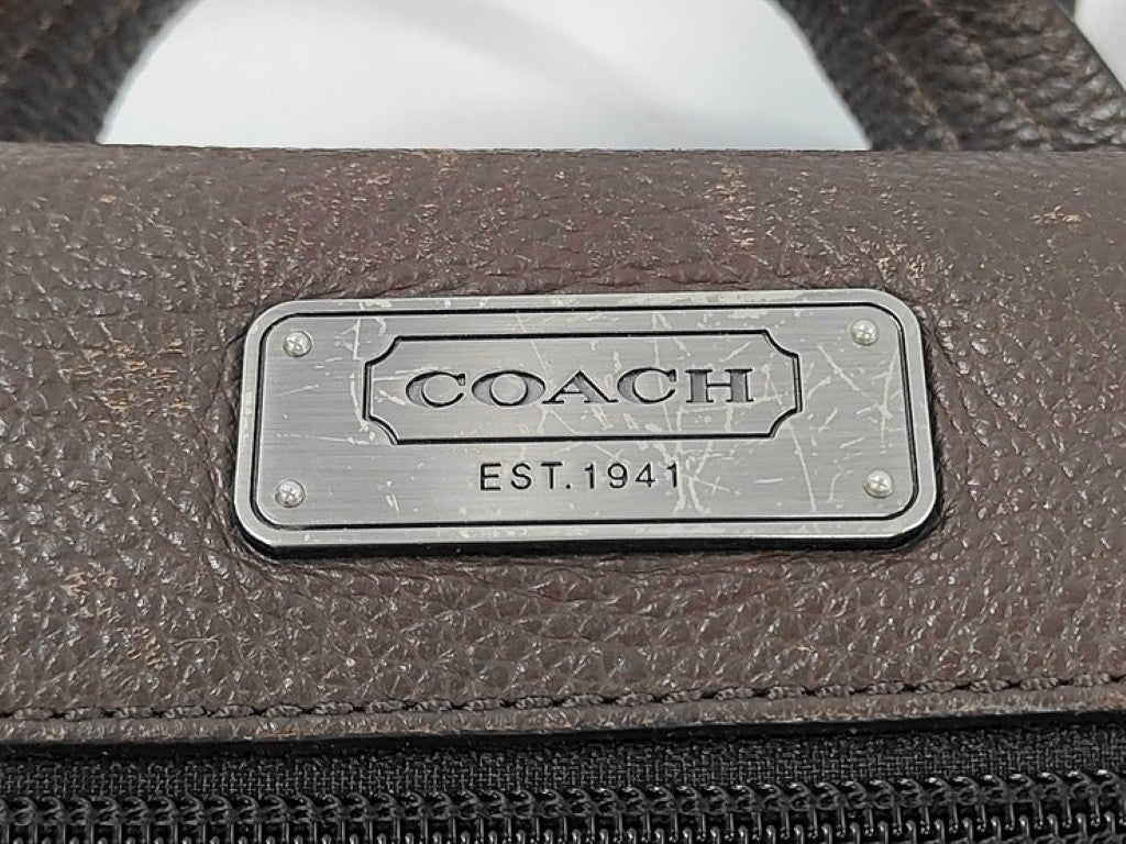 COACH コーチ ビジネスバッグ トランスアトランティック F70367 ブラウン系 レザー メンズ 2WAY ハンドバッグ ショルダーバッグ