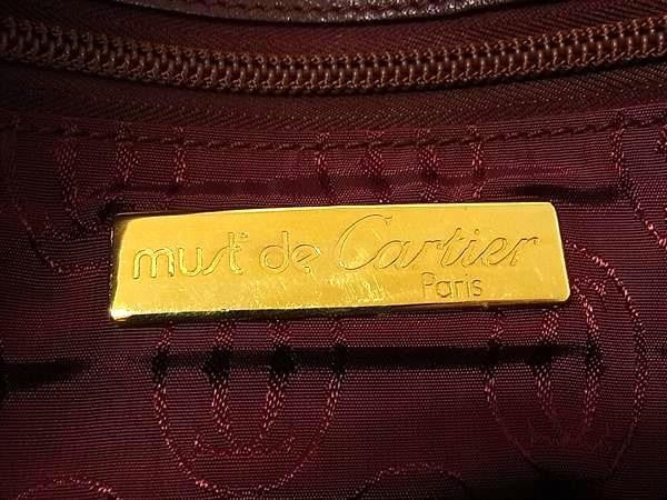 Cartier カルティエ クラッチバッグ マストライン ボルドー系 レザー レディース ゴールド金具 美品