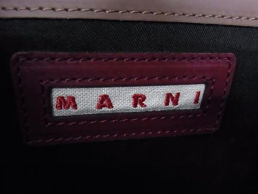 MARNI マルニ ショルダーバッグ トランク SBMPN09NO3 ピンク ブラウン ボルドー レザー レディース ゴールド金具 美品