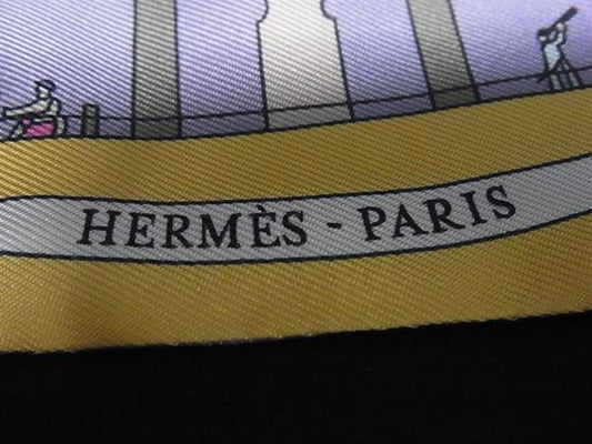 HERMES エルメス リボンスカーフ ツイリー マルチカラー シルク100% レディース LES FOLIES DU CIEL 大空の狂気 美品