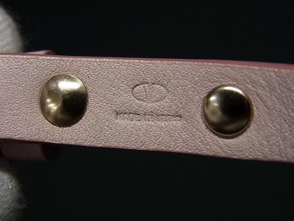 VALENTINO ヴァレンティノ ブレスレット ロックスタッズ ピンク レザー レディース ゴールド金具 美品
