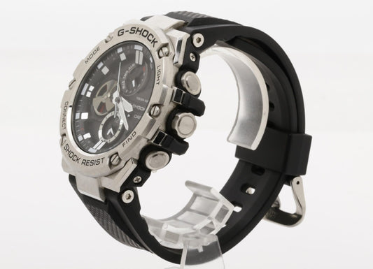 CASIO カシオ 時計 GSHOCK GSTEEL GSTB100 Series GSTB100 ブラック シルバー 樹脂/ステンレススチール メンズ アナログ 美品