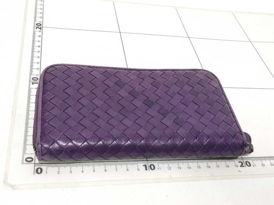 BOTTEGA VENETA ボッテガヴェネタ 長財布 イントレチャート パープル系 レザー ユニセックス ラウンドファスナー