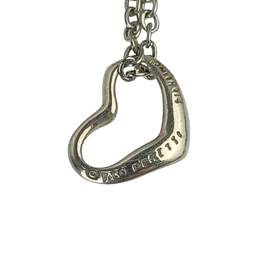 Tiffany&Co. ティファニー ネックレス エルサペレッティ オープンハート シルバー系 SV925 レディース 美品