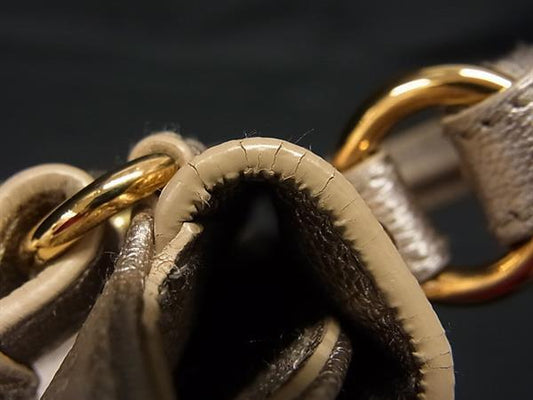 Salvatore Ferragamo フェラガモ ハンドバッグ ガンチーニ ミニソフィア EZ21 E238 メタリックピンクベージュ レザー レディース トップハンドル 2WAY ゴールド金具 美品