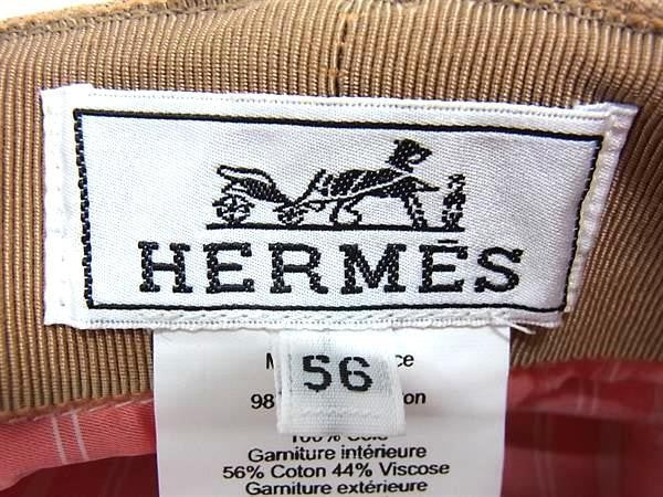 HERMES エルメス キャスケット カブール アン フィネス ブラウン系 リネン コットン レディース 超美品
