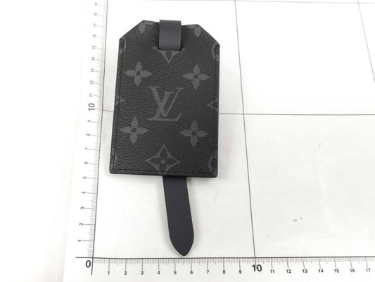 LOUIS VUITTON ルイヴィトン ネームタグ ポルトアドレス ブラック系 モノグラム エクリプス メンズ 美品