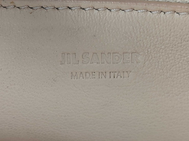 JIL SANDER ジルサンダー ハンドバッグ Jビジョン ライトベージュ系 レザー レディース ゴールド金具 美品