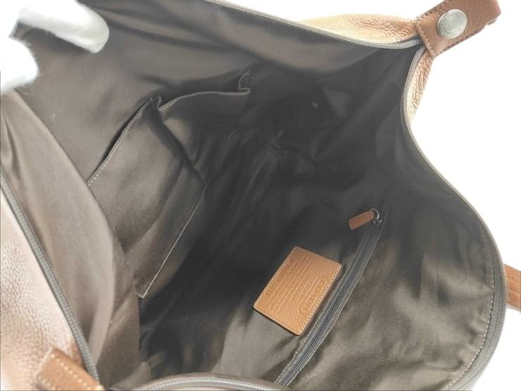COACH コーチ トートバッグ キャムデン ダッフル F77211 ブラウン系 ペブルドレザー メンズ 2WAY ショルダーバッグ 美品