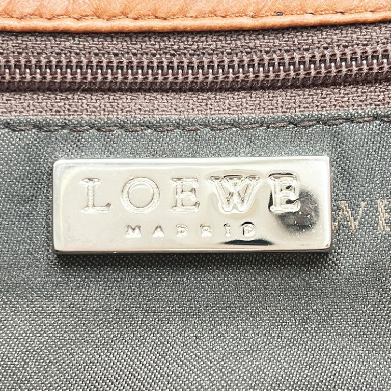 LOEWE ロエベ ハンドバッグ アナグラム ブラウン系 レザー レディース 美品