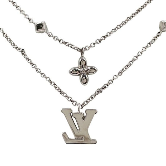 LOUIS VUITTON ルイヴィトン ネックレス レディLV M02515 シルバー系 メタル レディース 美品
