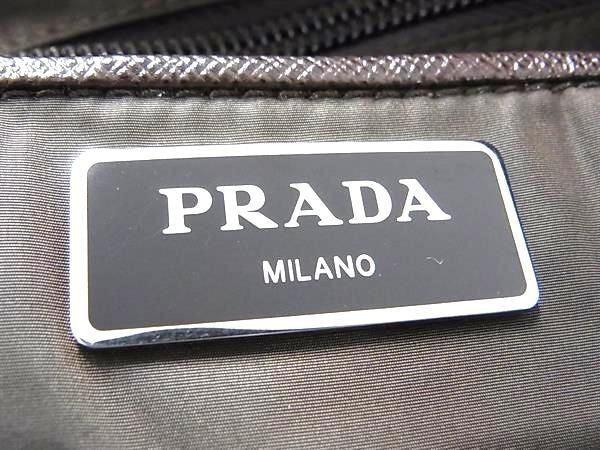 PRADA プラダ ショルダーバッグ トライアングルロゴ 1BG189 グリーン系×ブラウン系 テスートナイロン ユニセックス チェック柄 2WAY ハンドバッグ 三角ロゴ 美品