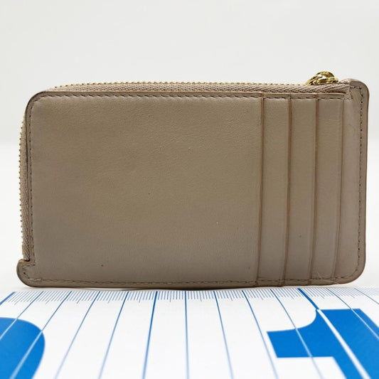 LOEWE ロエベ カードケース フラグメントケース CANBZ40 ベージュ系 カーフ ユニセックス コインケース ゴールド金具 美品