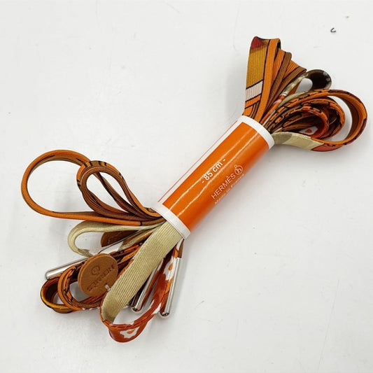 HERMES エルメス シューレース クツひも プティアッシュ マルチカラー系 シルク ユニセックス 超美品