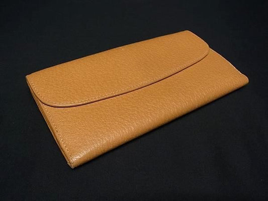 GUCCI グッチ 長財布 035.3662.1664.0 ブラウン系×ゴールド系 レザー レディース 二つ折り ゴールド金具 美品