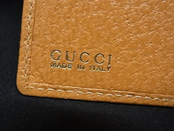 GUCCI グッチ 長財布 035.3662.1664.0 ブラウン系×ゴールド系 レザー レディース 二つ折り ゴールド金具 美品