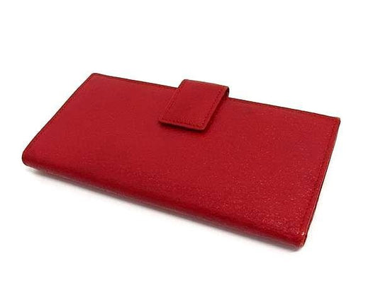 GUCCI グッチ 長財布 035 2031 2065 レッド系 レザー レディース Wホック 2つ折り シルバー金具 美品