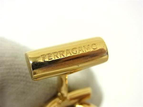 SALVATORE FERRAGAMO フェラガモ カフスボタン ガンチーニ 77 0381 ゴールド系 メタル メンズ カフリンクス 美品