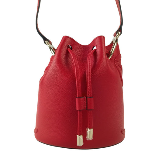 CHRISTIAN LOUBOUTIN クリスチャン ルブタン ショルダーバッグ BY MY SIDE BUCKET バイマイサイド バケット 3235080 レッド系 レザー レディース クロスボディバッグ 巾着バッグ シルバー金具 新品未使用展示品