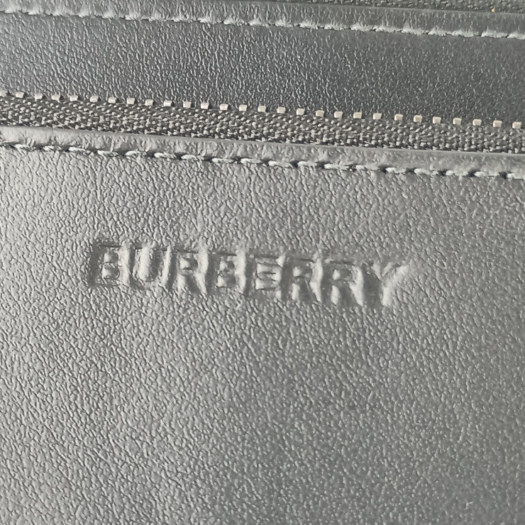 BURBERRY バーバリー 長財布 CHARCOAL CHECK チャコールチェック 8066839 チャコールグレー系 PVC レザー メンズ トラベルケース 美品