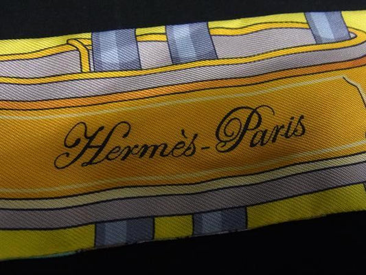 HERMES エルメス スカーフ ツイリー マルチカラー シルク100% レディース Colliers de chiens remix コリエドシアン リミックス 美品