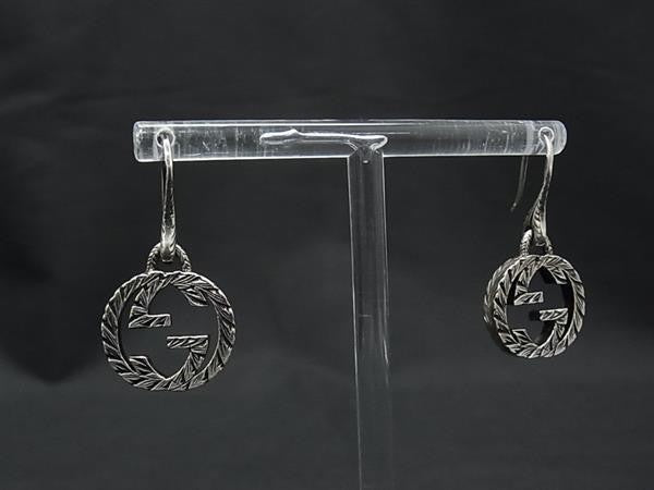 GUCCI グッチ ピアス インターロッキングG フックピアス 457110 シルバー系 Ag925 ユニセックス アラベスク 美品