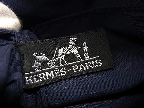 HERMES エルメス ポーチ ボリードポーチ25 ネイビー系 キャンバス ユニセックス 化粧ポーチ ゴールド金具 美品