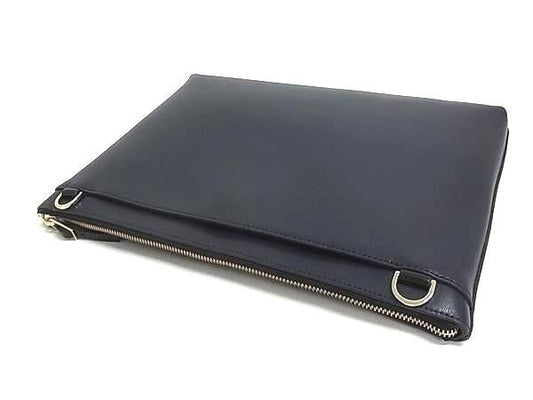 Paul Smith ポールスミス クラッチバッグ シティエンボス PSN225 ネイビー系 レザー メンズ セカンドバッグ 美品