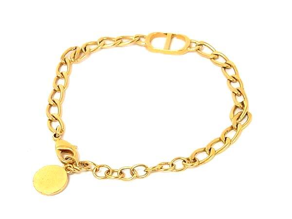 ChristianDior クリスチャンディオール ブレスレット CDロゴ ゴールド メタル レディース 美品