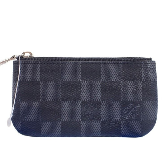 LOUIS VUITTON ルイヴィトン コインケース ダミエ グラフィット ポシェット クレ N60155 ブラック / グレー PVC ユニセックス 小銭入れ シルバー金具 美品
