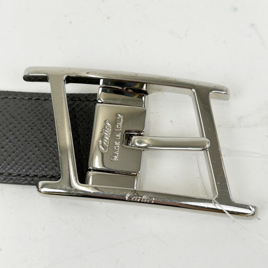 Cartier カルティエ ベルト タンク アシンメトリック ドゥ ベルト ネイビー グレー レザー ユニセックス シルバー金具