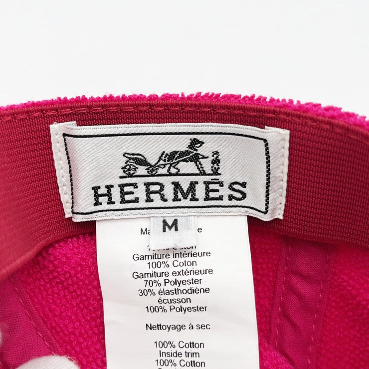 HERMES エルメス キャップ ピンク コットン レディース 美品