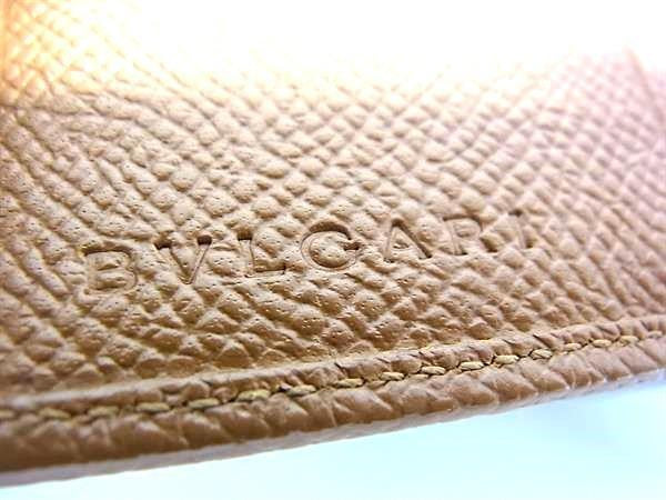 BVLGARI ブルガリ 二つ折り財布 ブルガリブルガリ Wホック財布 ブラウン系 レザー レディース ゴールド金具 美品