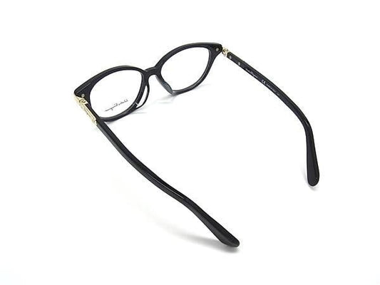 SALVATORE FERRAGAMO フェラガモ 眼鏡 メガネフレーム SF2807A ブラック系×レンズ クリア プラスチック レディース ゴールド金具 伊達メガネ 美品