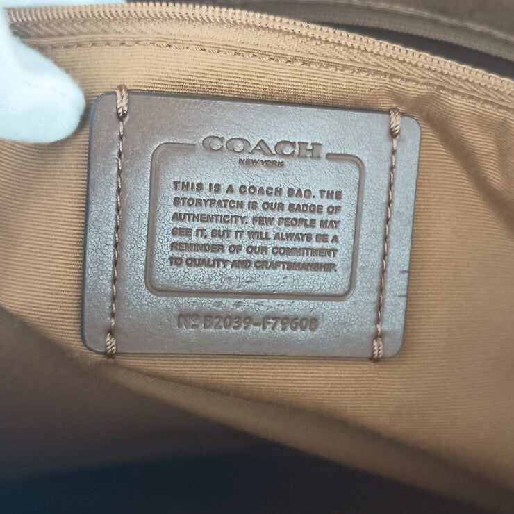 COACH コーチ トートバッグ ギャラリー トート F79608 キャメル系 クロスグレイン レザー レディース ゴールド金具 美品
